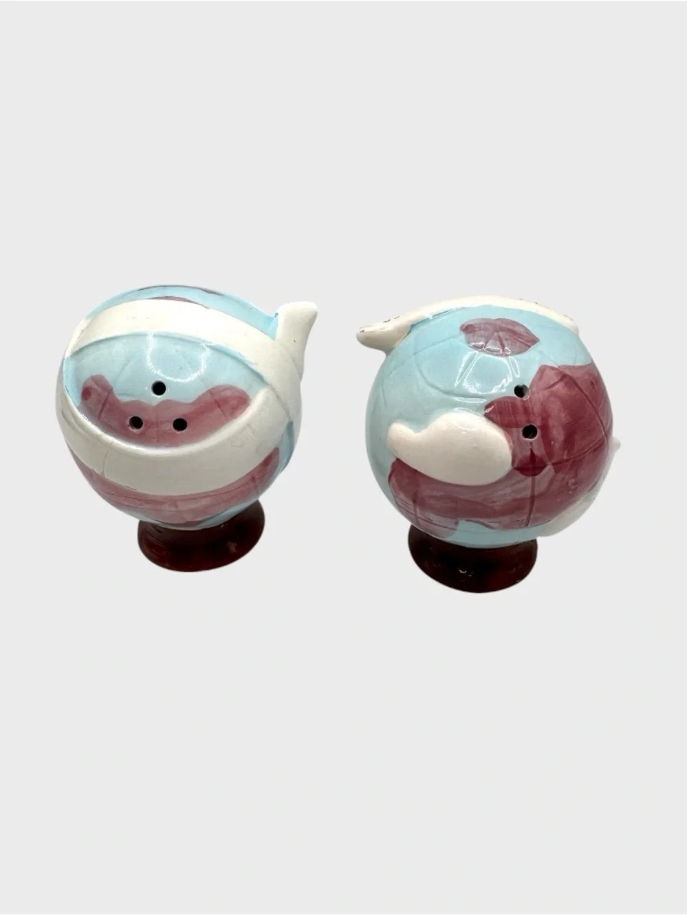 Vintage Enesco Globe Ceramic Shakers